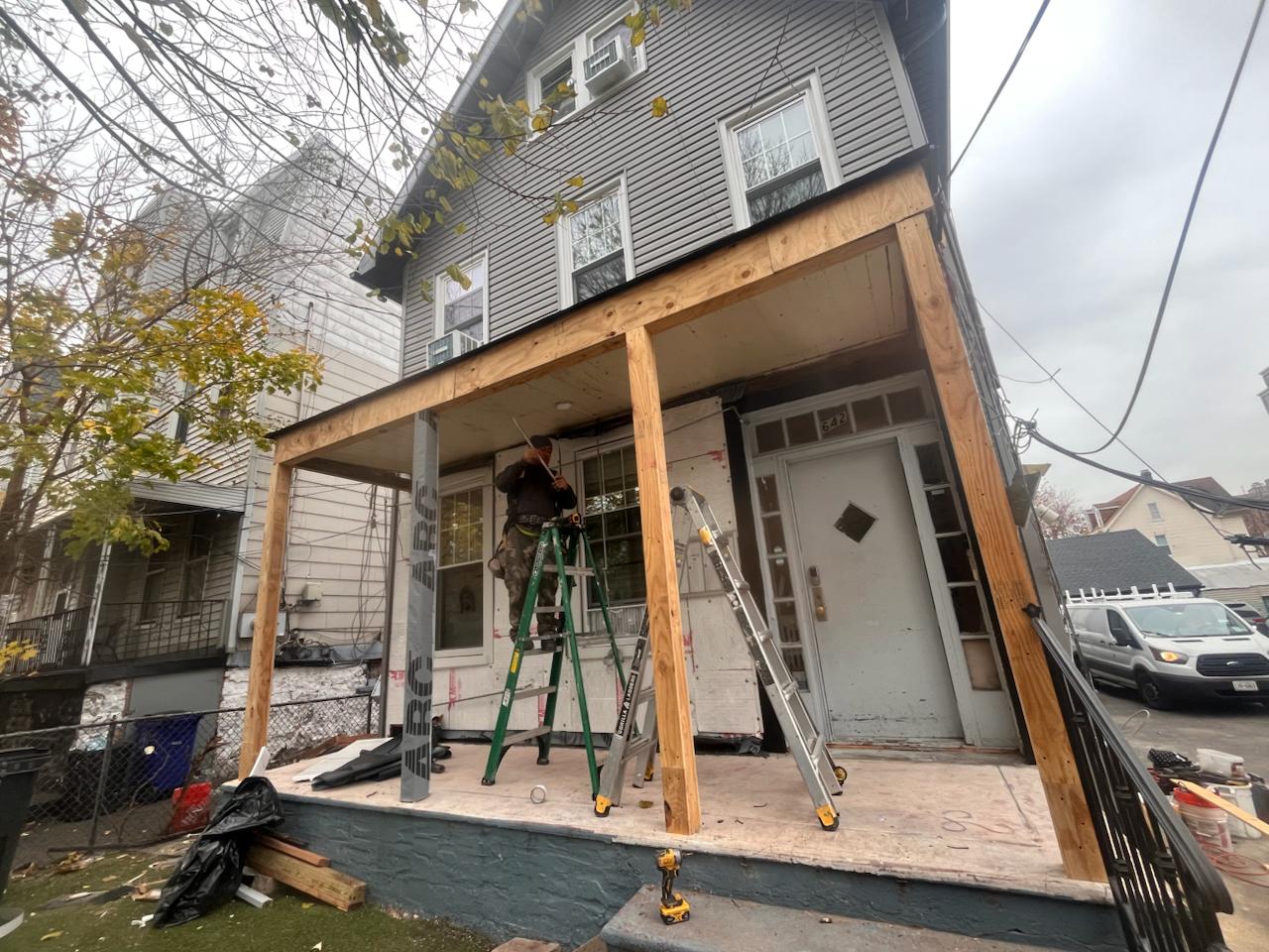 Siding project — porch framing