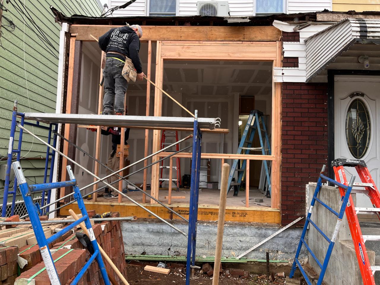 Siding project — framing progress