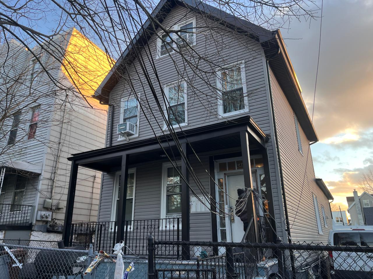 Siding project — front view