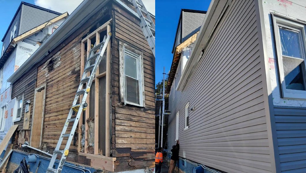 Siding before and after